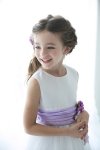 White/Pink Classy Satin with Tulle Skirt Flower Girl Dress White/Pink Classy Satin with Tulle Skirt Flower Girl Dress